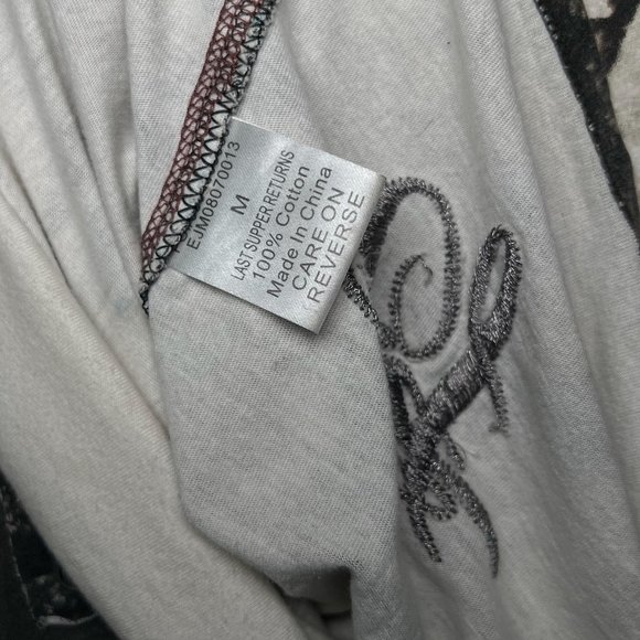 Elvis + Jesus Last Supper Black and White Graphic Art T-Shirt Size M - Picture 7 of 7